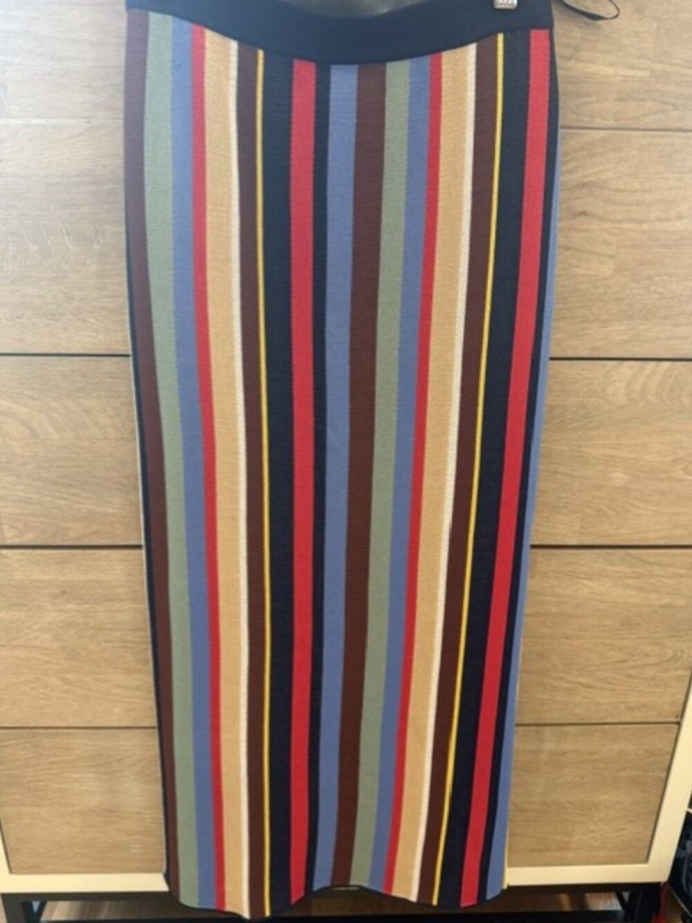 Staud Karina Market Stripe Pencil Skirt, S, Designer
